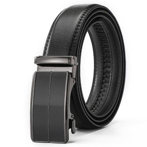 

Dandali Men Leather Automatic Buckle Belt, Length: 110cm(Black)