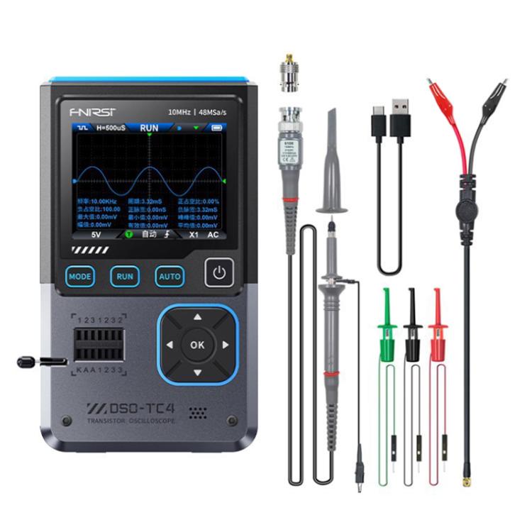 FNIRSI DSO-TC4 3 In 1 Oscilloscope Transistor Tester Signal Generator 10M Bandwidth Burn-In Proof