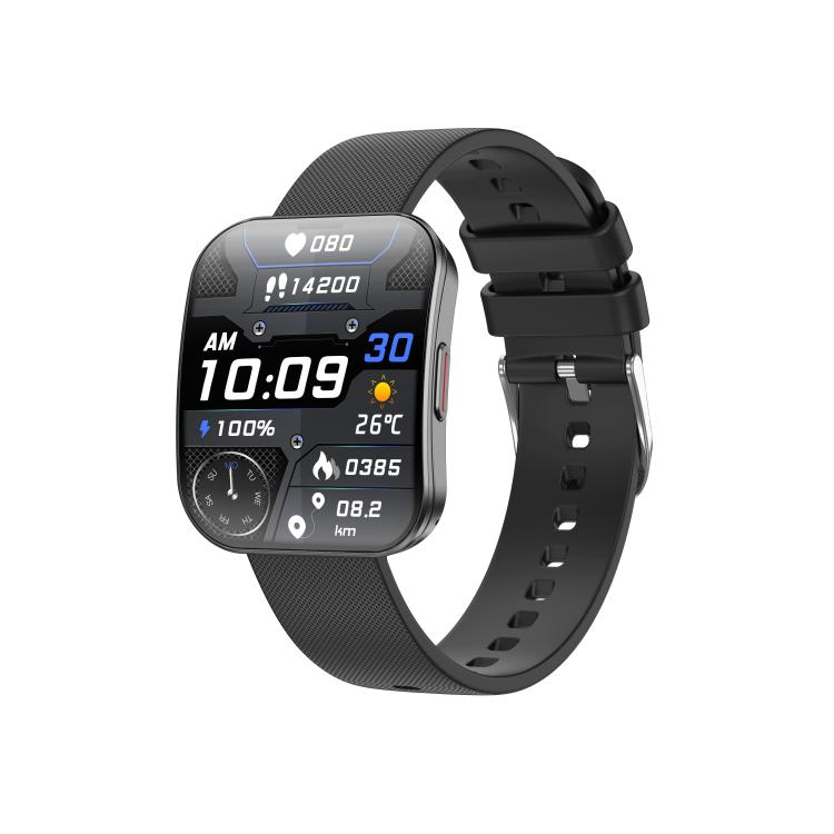 

QS08 1.85 Inch Full-Screen Smart Watch with Real-Time Heart Rate/Blood Glucose/Blood Oxygen Monitor, SOS Alert, Sleep Tracking(Black)