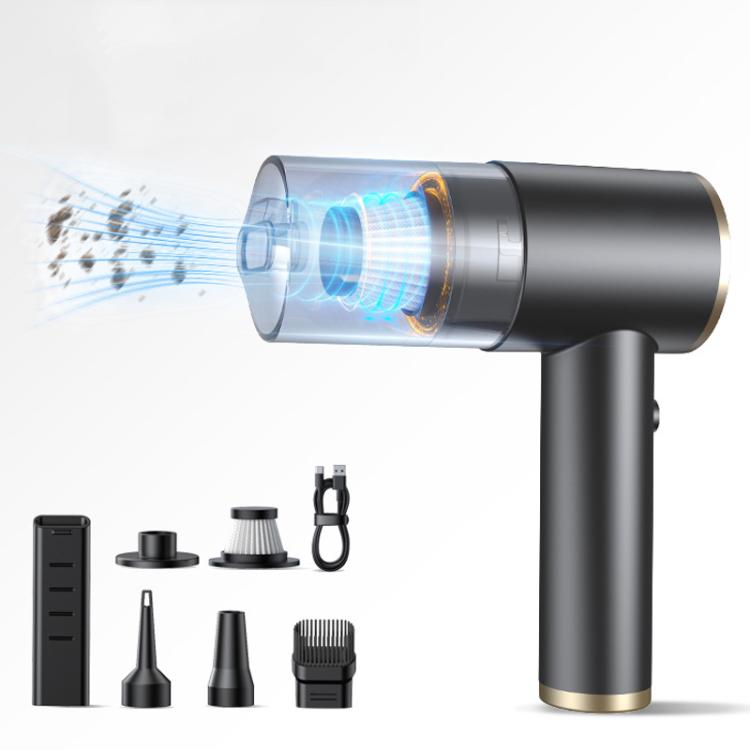 

Portable Suction And Blow Extraction All In One Multi-Function Brushed Car Cordless Vacuum Cleaner, Color: Black