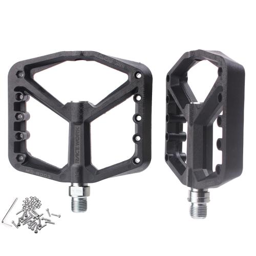 

RACEWORK RK579 1pair Bicycle Wide Anti-slip Bearing Pedal Nylon Pedal(Black)