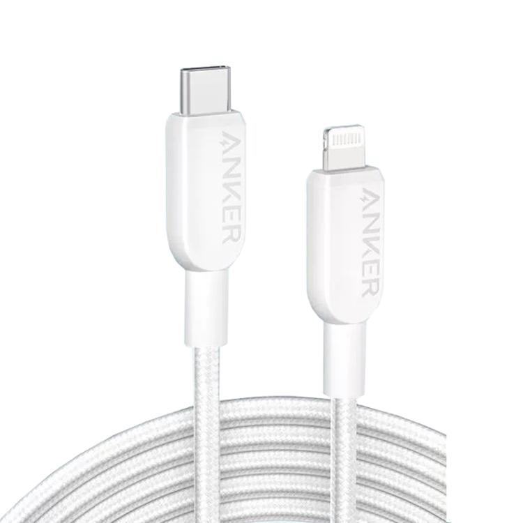 

ANKER MFi Type-C To 8Pin Fast Charging Braided Cable, Color: 0.9m White