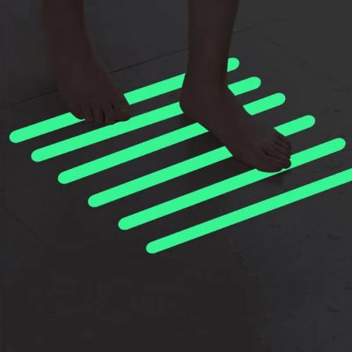 

12pcs /Pack PEVA Self-Adhesive Glow-in-the-Dark Anti-Slip Stickers for Bathroom, Stairs, Floor Strip 2x20cm