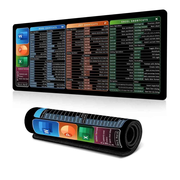 

Keyboard Shortcut Desk Mat Mouse Pad Non-Slip Office Desk Pad With Computer Commands 400x800x2mm(No.3)