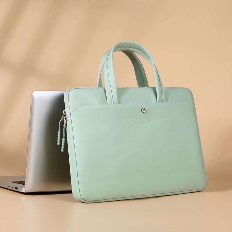 

14-14.6inch Universal Laptop Bag Briefcase Women Multifunctional Shockproof Computer Bag, Color: Green