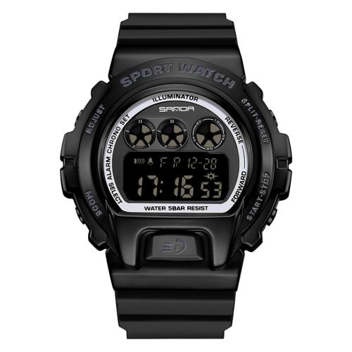 

SANDA 2127 Electronic Single Movement Waterproof Sports Watch, Color: Black