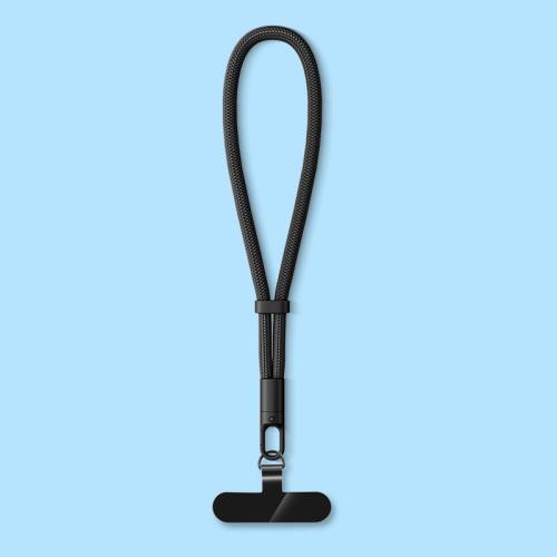 Smartphone Lanyard with Adjustable Wrist Strap Self-Locking 360-degree Rotating Anti-Tangle Design With TPU Clip(Black)
