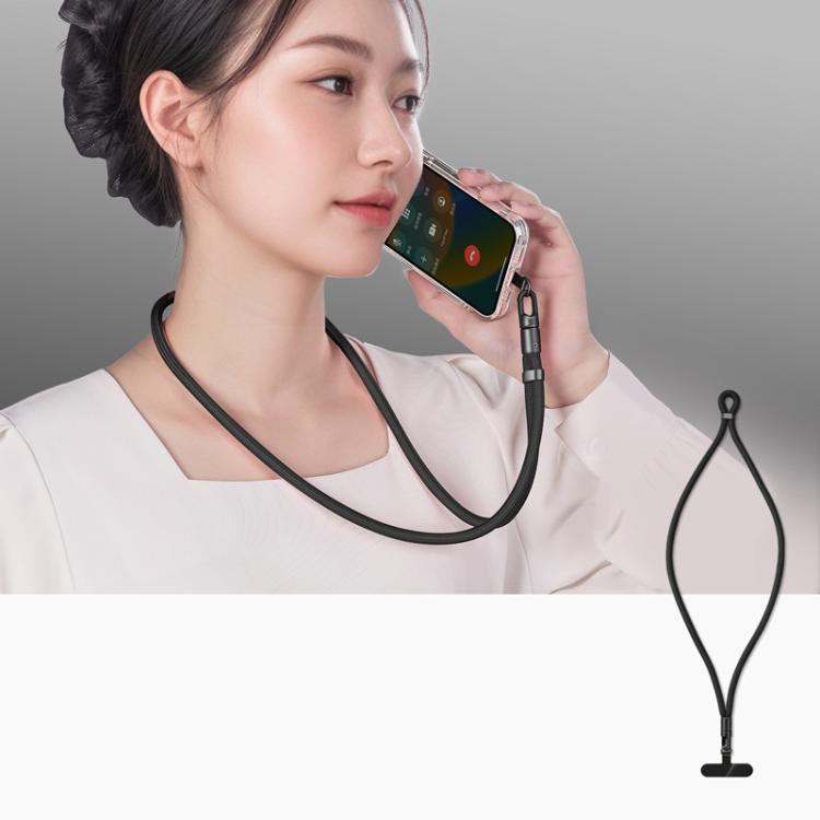 

Neck Style Adjustable Phone Lanyard With Self-Locking 360-Degree Rotatable Anti-Tangle Design & TPU Clip Black