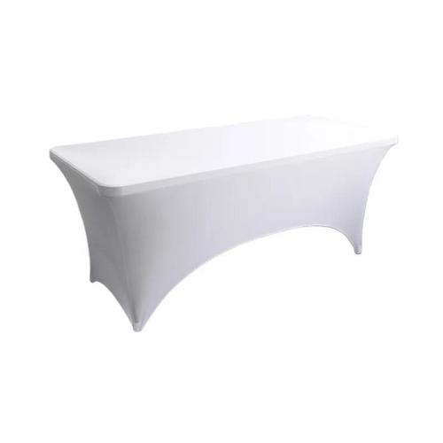 122x75x75cm Rectangular Elastic Table Cover Hotel Restaurant Wedding Banquet Party Long Table Decoration Tablecloth(White)