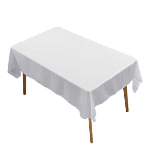 

Solid Color Rectangle Glossy Table Cloth For Hotel Banquet Wedding Decoration Satin Tablecloths, Size: 150x150cm(White)