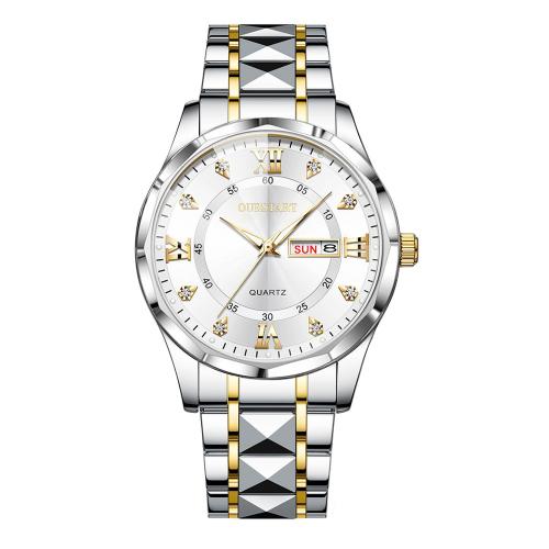 

RUO LIN DO GD288 Alloy Steel Strap Quartz Luminous Calendar Men Watch(White)
