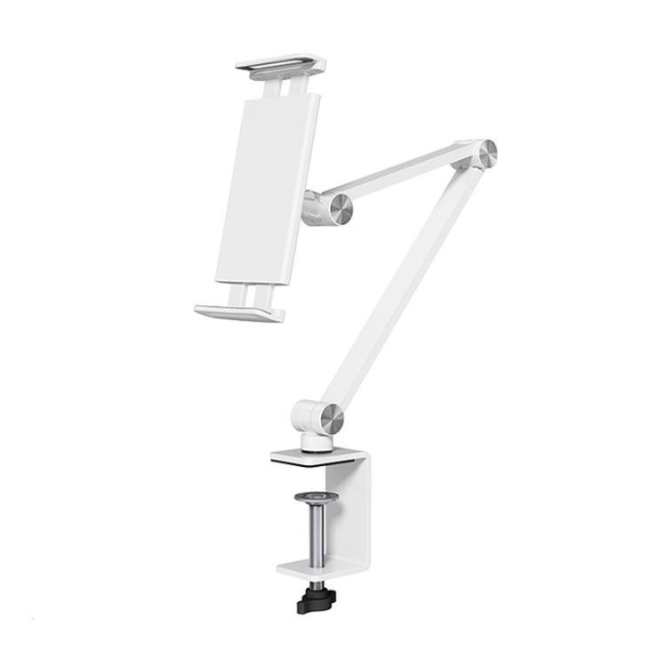 

Cell Phone Holder Live Streaming Desktop Folding Phone / Tablet Universal Desk Clip Holder(White)