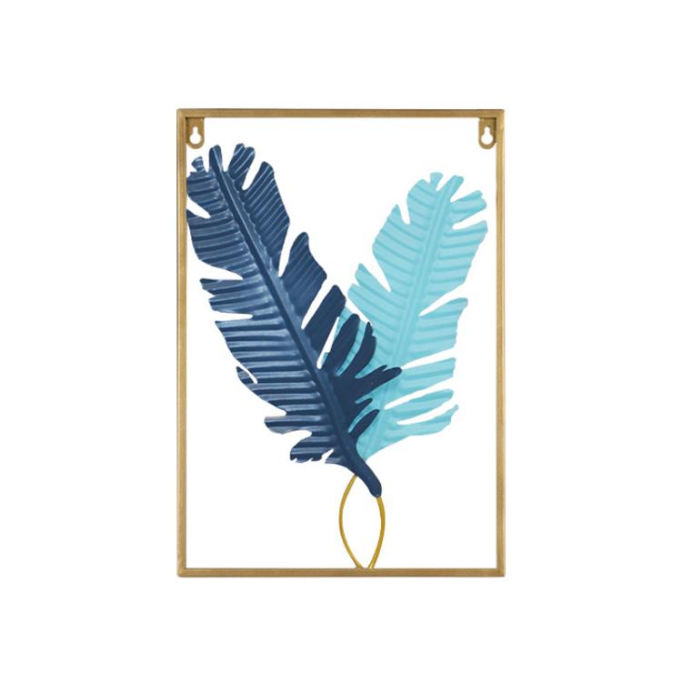 

43x30cm Modern Metal Leaf Wall Art Decor Iron Wall Hanging for Living Room, Bedroom, Entryway, TV Background Wall, Style: A