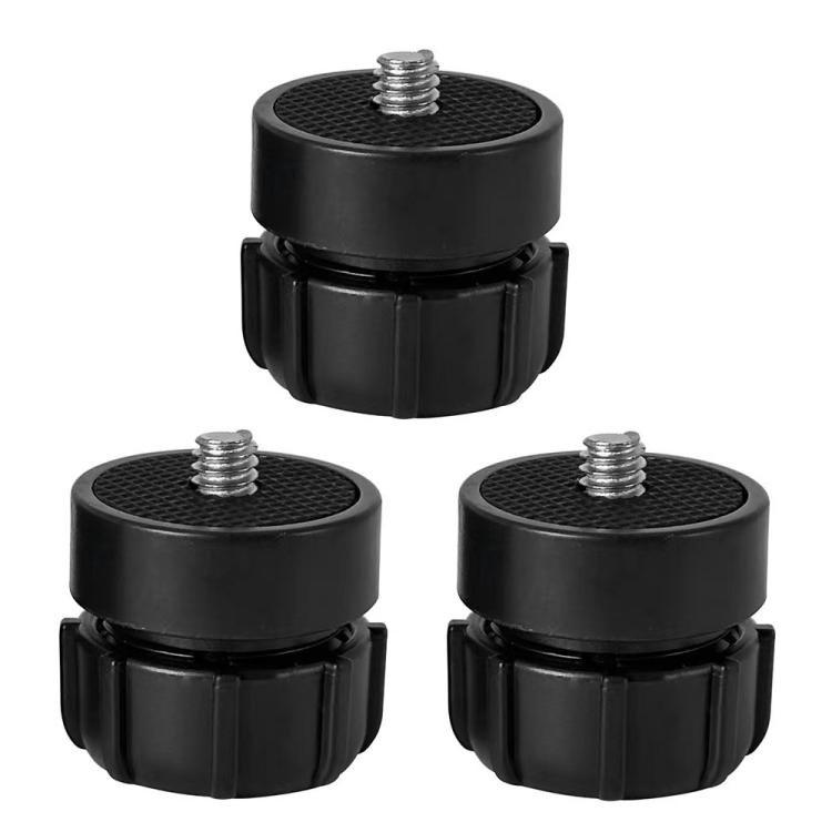 

3pcs 1/4 Screw Connector Car Tuning Accessories Plastic Head 17mm Ball Head Cell Phone Holder(Black)