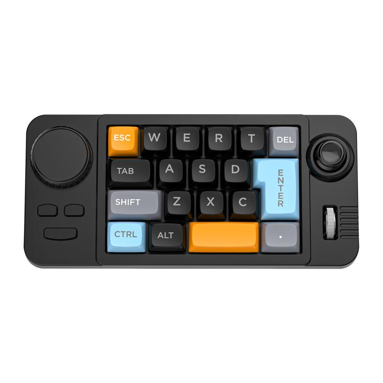 

MKESPN 19-Key USB-C Wired Gaming Keyboard Macro Programmable Hot-Swappable Design with Control Knob & Joystick Scroll Wheel(Black)