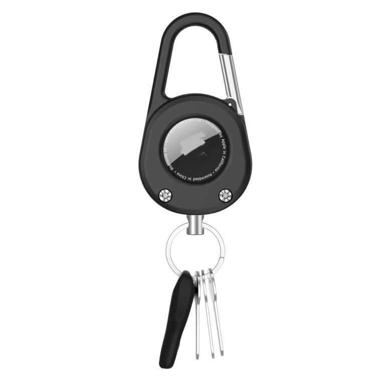 

For AirTag Case With Carabiner Keychain Waterproof Dustproof Shockproof Protective Holder(Black)