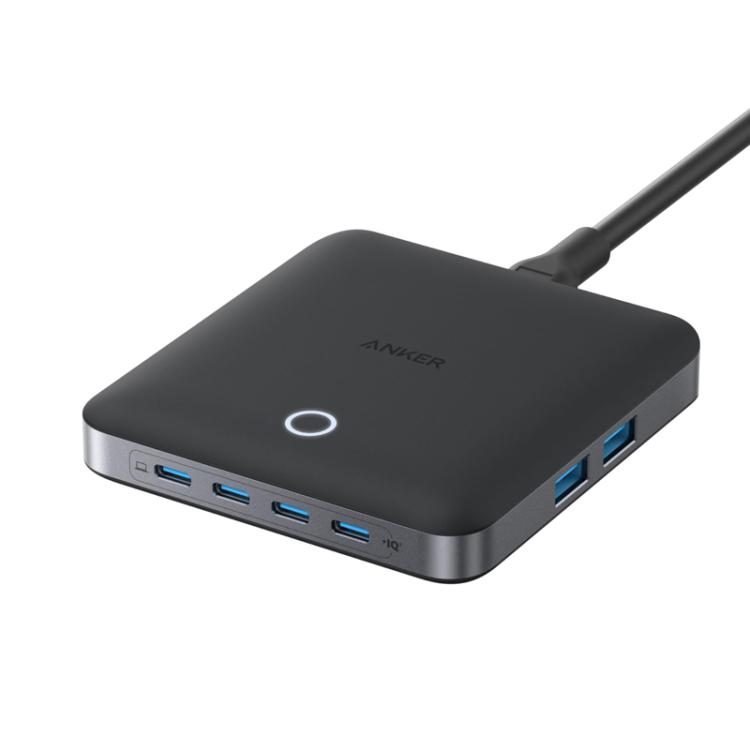 

ANKER A2155 4 Type-C+2 USB Ports GaN Desktop Charging Dock 130W High-Power 6 In 1 Charger, US Plug(Black)
