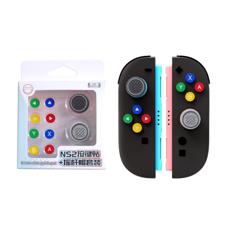 

For Nintendo Switch 2 Joy-Con Controllers Silicone Button Skins & Joystick Caps Set(Classic Colorful)