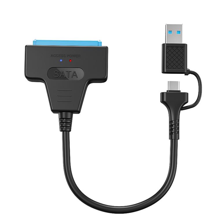 

USB 3.0/USB-C to SATA 22-Pin Adapter Cable for 2.5-inch Laptop HDD/SSD, Cable Length: 25cm