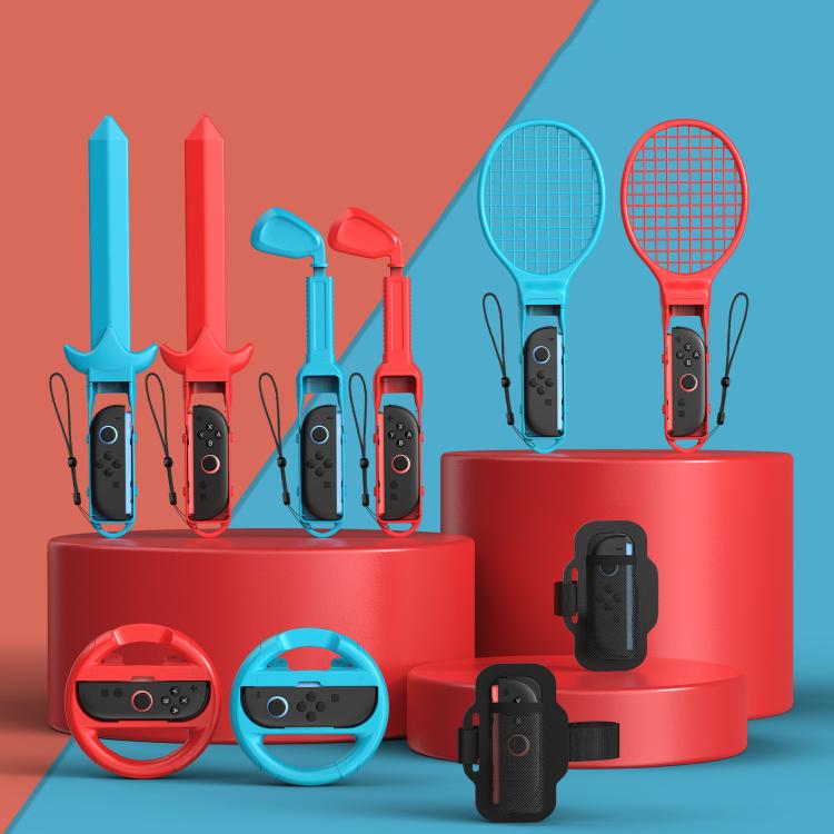 

10-in-1 Motion Sports Bundle for Nintendo Switch 2/Switch Tennis Racket, Golf Club, Fencing, Racing Wheel & Multi-Game Accessories