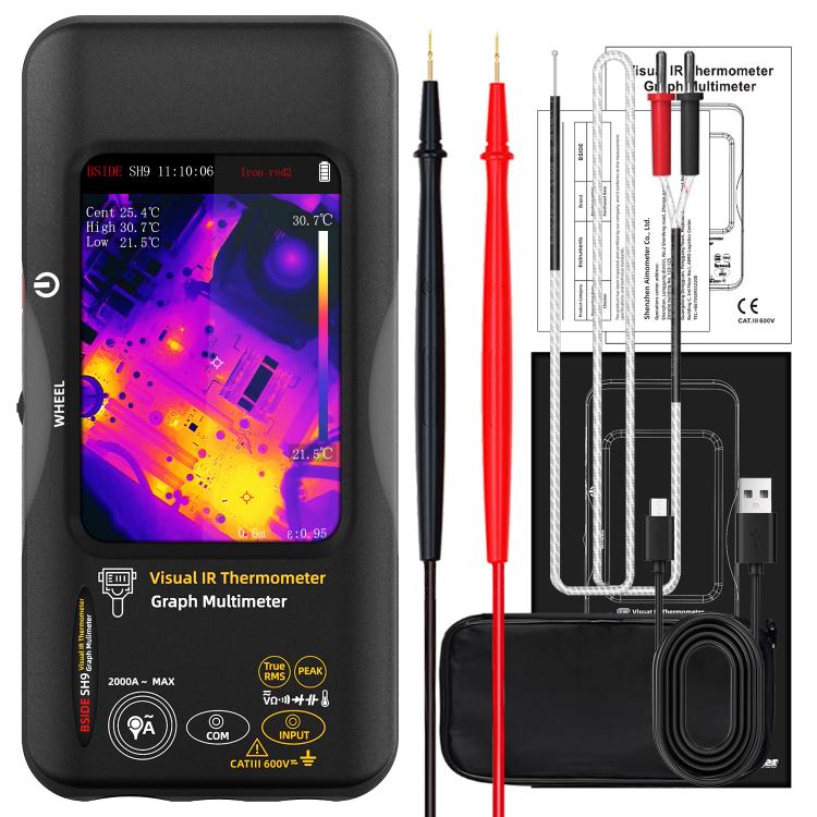 

Standard BSIDE SH9 Infrared Thermal Imaging Multimeter Touchscreen High-Definition Thermal Imaging Thermometer Electrical Floor Heating Inspection