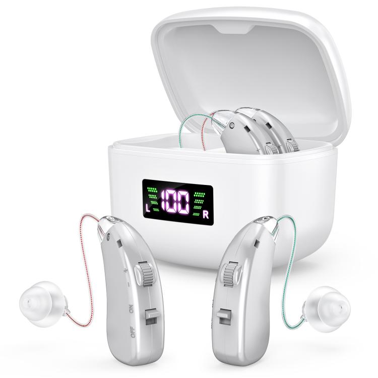 

Sound Amplifying Hearing Aid With Magnetic Charging Case(Silver)