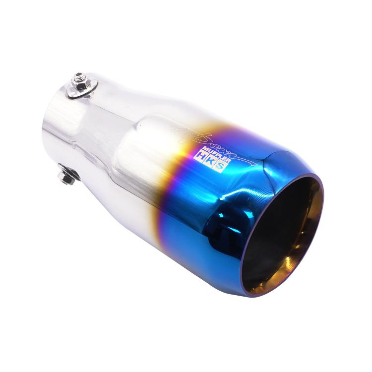 

76MM Automotive Stainless Steel Double-layer Muffler Exhaust Pipe(Blue Plated)