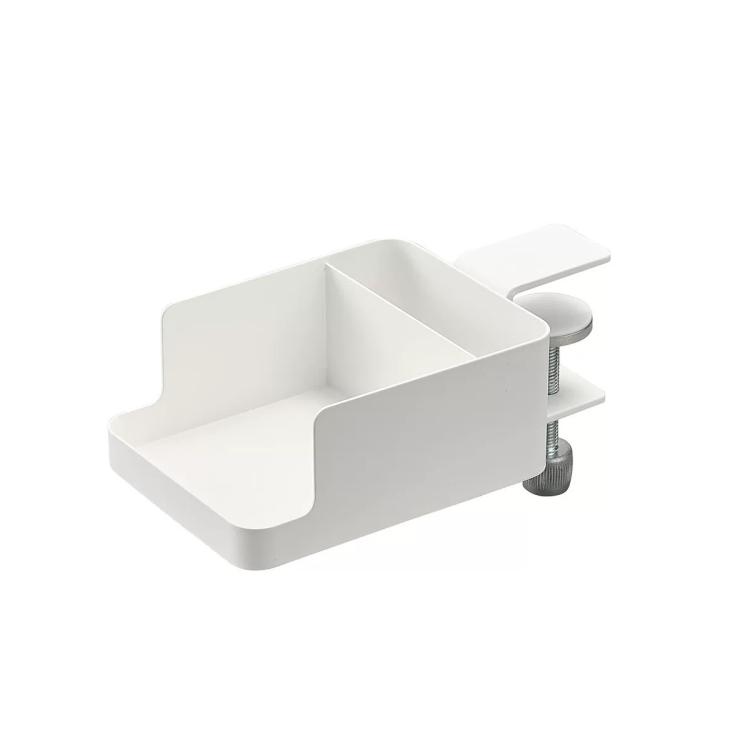 

Adjustable Clamp-On Desktop Cup Holder Organizer For Phone, Remote, Plants, Water Bottle(White)