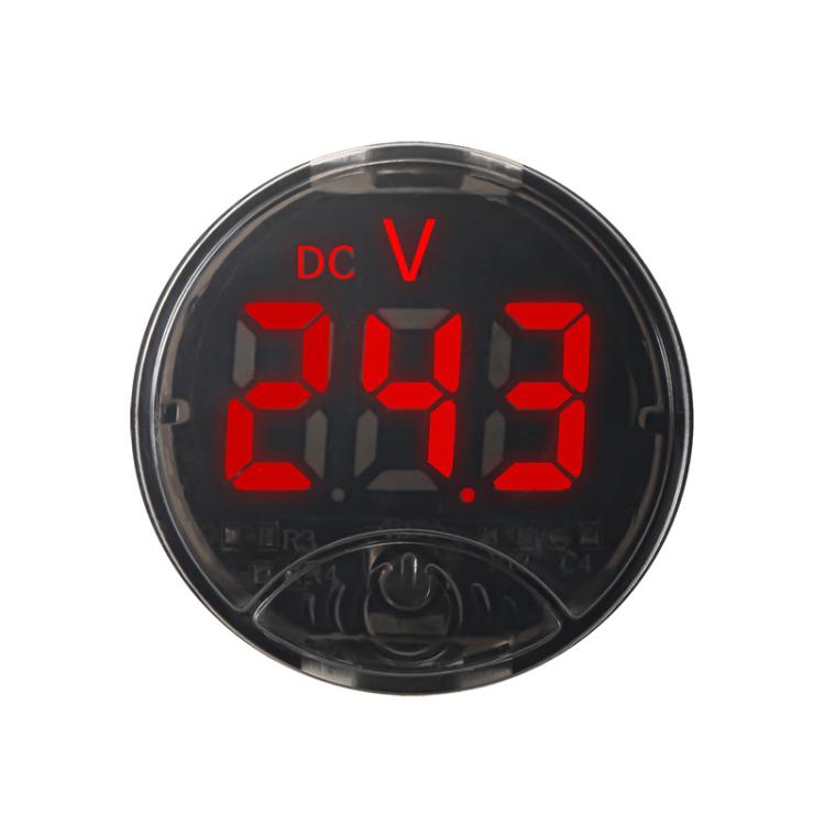 

LED Digital Display Circular Voltage Meter, Color: Red DC 7-120V