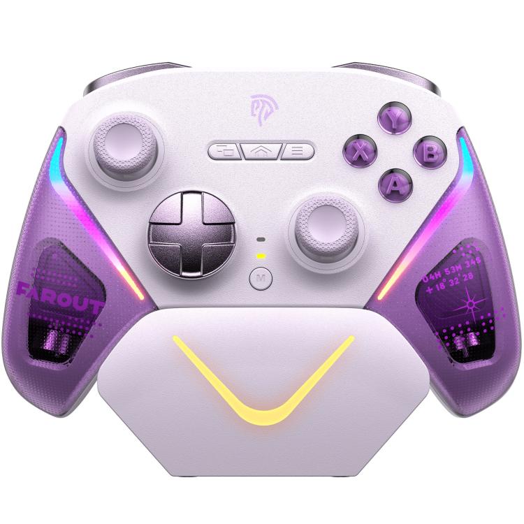 

EasySMX D10 Wireless Gaming Controller with Dual-Mode Triggers & TMR Hall Effect Joysticks Charging Dock for PC/Switch/Phone/Steam(Purple)