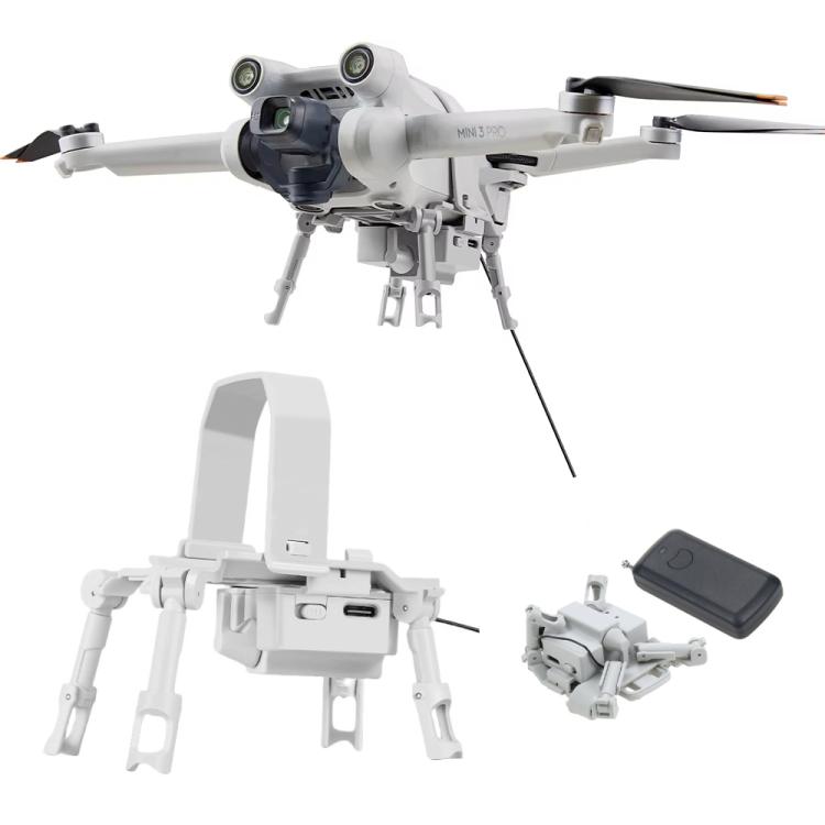 

For DJI Mini 3 Pro / Mini 3 Drone YX Airdrop System Rechargeable Thrower Load 200g(Light Gray)