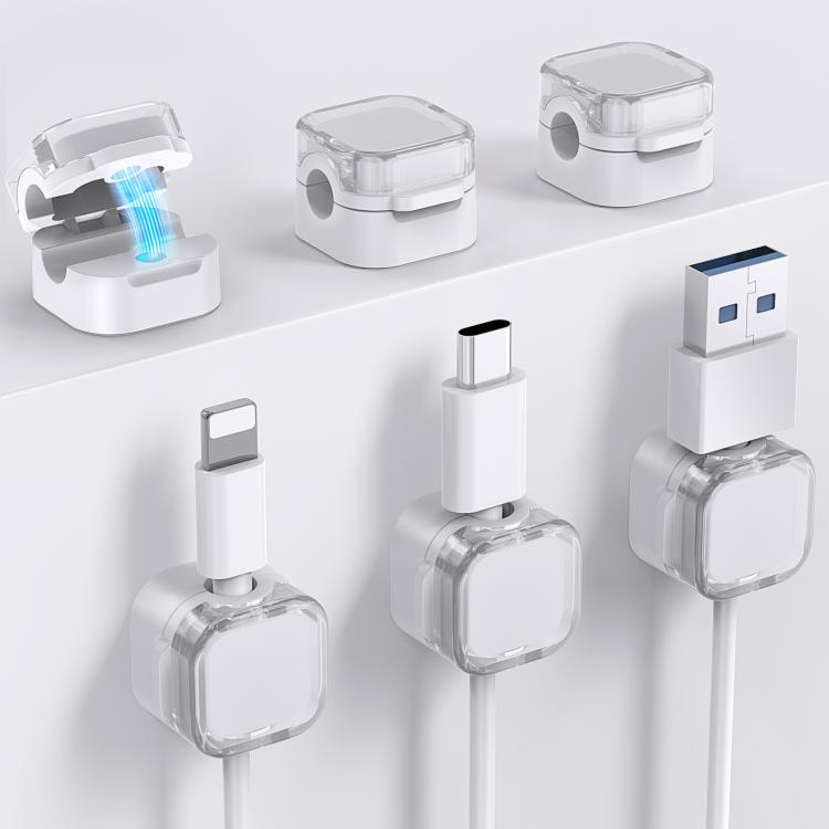 

AhaStyle WG159 6pcs Magnetic Desktop Storage Cable Organizer Plastic Cable Clip(White)