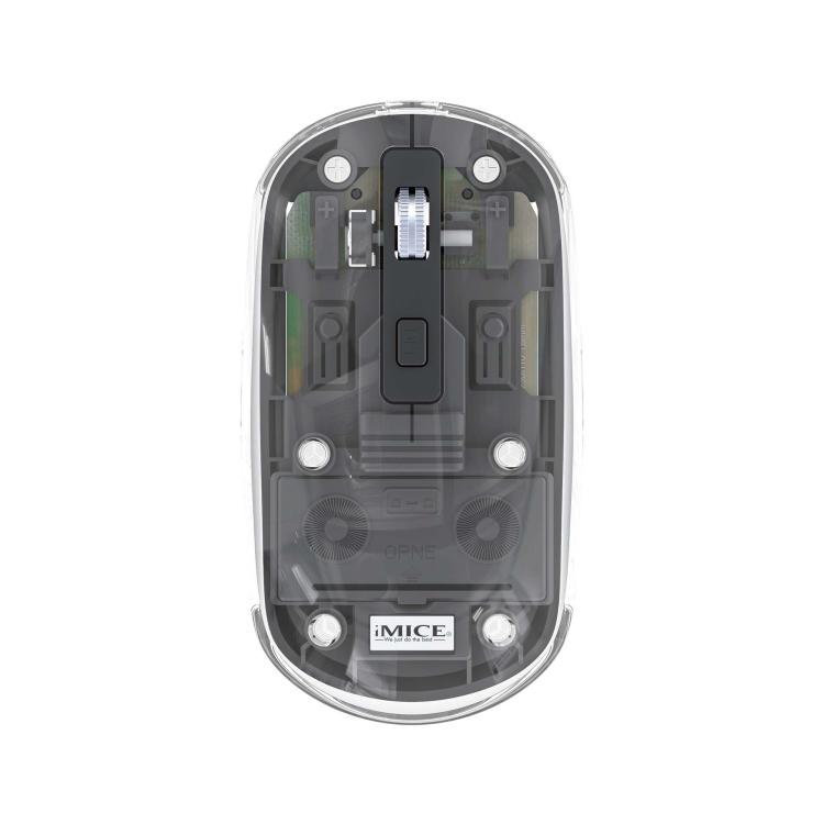 

IMICE T400 4 Keys 1600DPI Dual-mode Mouse Transparent Bluetooth Charging Wireless Silent Mice(Grey)