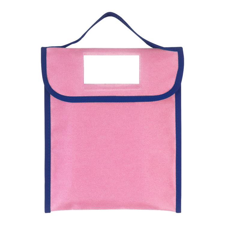 

Handheld Book Bag Tutorial Bag With Transparent Pocket For Name Tags(Pink)
