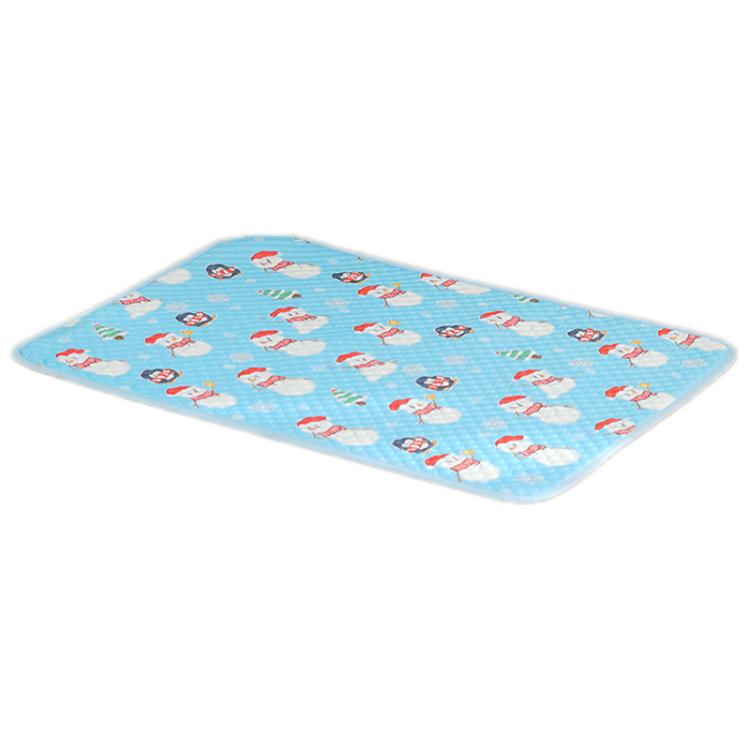 

40x30cm Car Cat Sleeping Pads Cool Mats For Pets(Blue Winter Snowman)