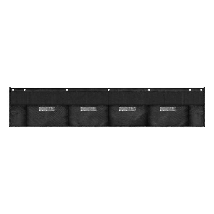 

4 Grids File Storage Hanging Bag Horizontal Wall Mount For Under Classroom Whiteboard(Black)