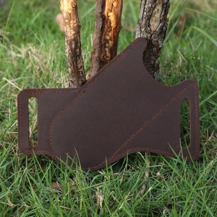 

5 Inch Folding Knife Cowhide Storage Pouch Knife Sheath Waist Mounted Tool Pouch(Sable)