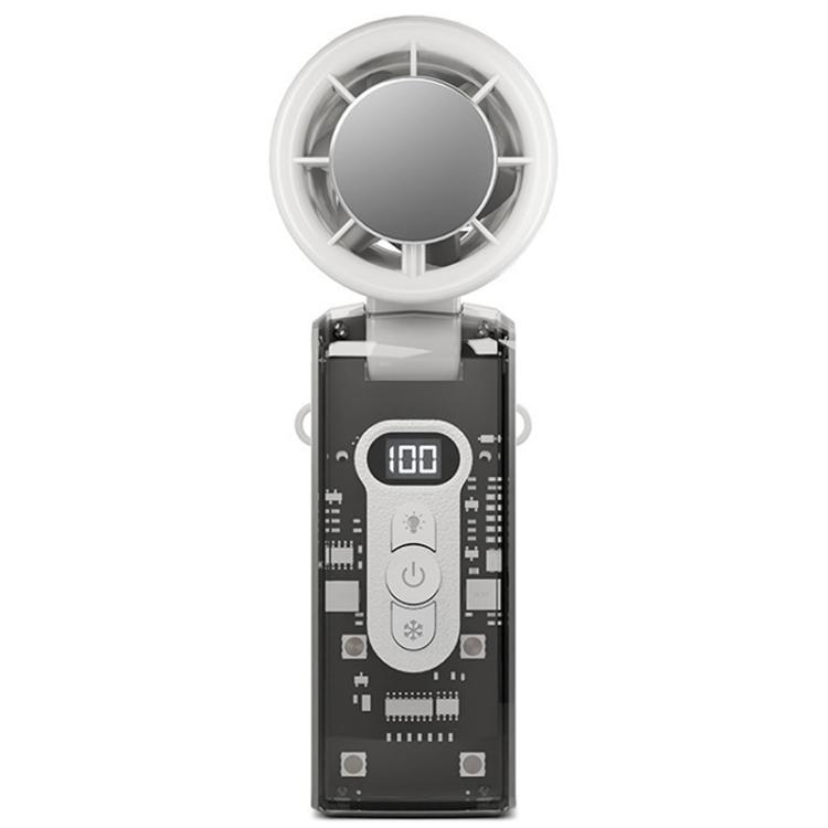 

High Speed Folding Cooling Fan Powerful Semiconductor Handheld Turbine Fan(Transparent White)