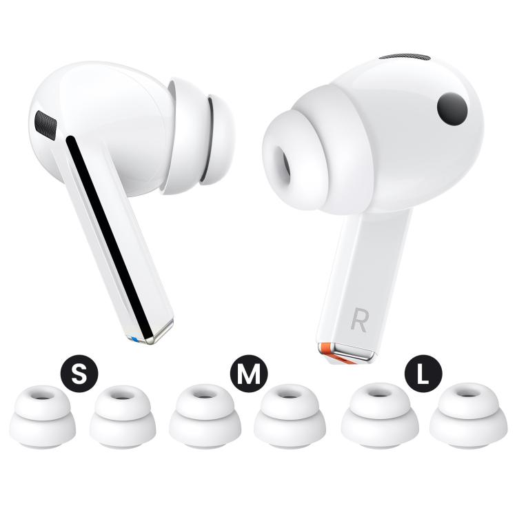 

For Samsung Galaxy Buds3 Pro AhaStyle DD09 3pairs S+M+L Silicone Earbuds Earphone Protective Case With Dust Filter(White)