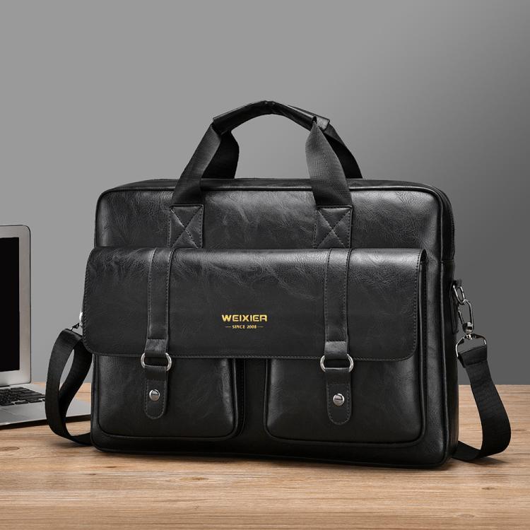 

WEIXIER T664 Men Business Briefcase Large Capacity Laptop Bag(Black)