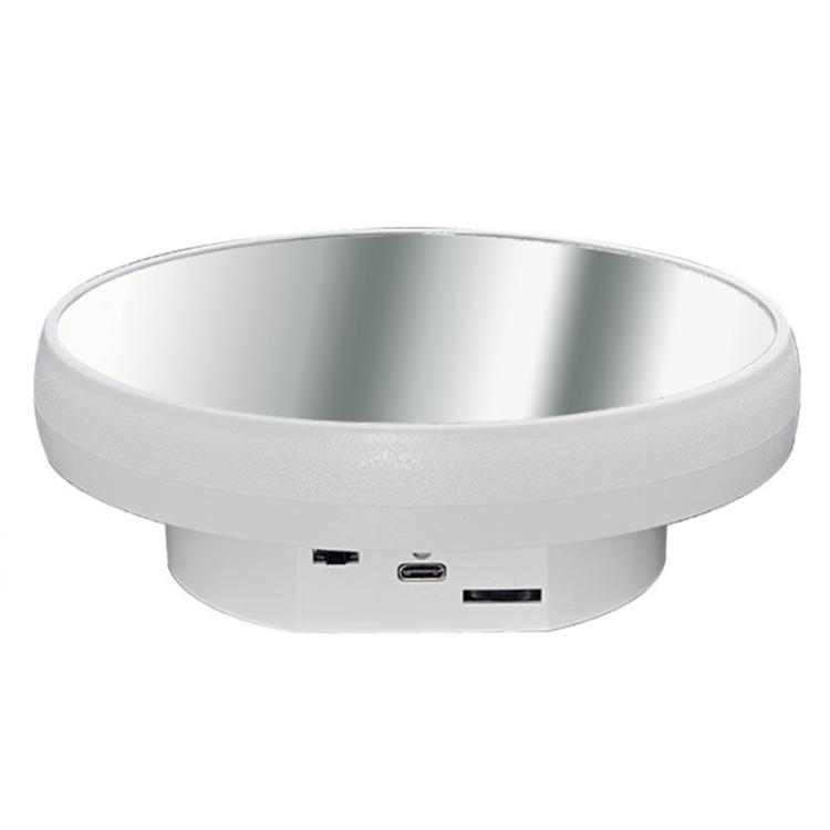

Multi-purpose Mirror Electric Rotating Disc Battery / USB Powered Photography Live Display Stand, Size: 16cm White