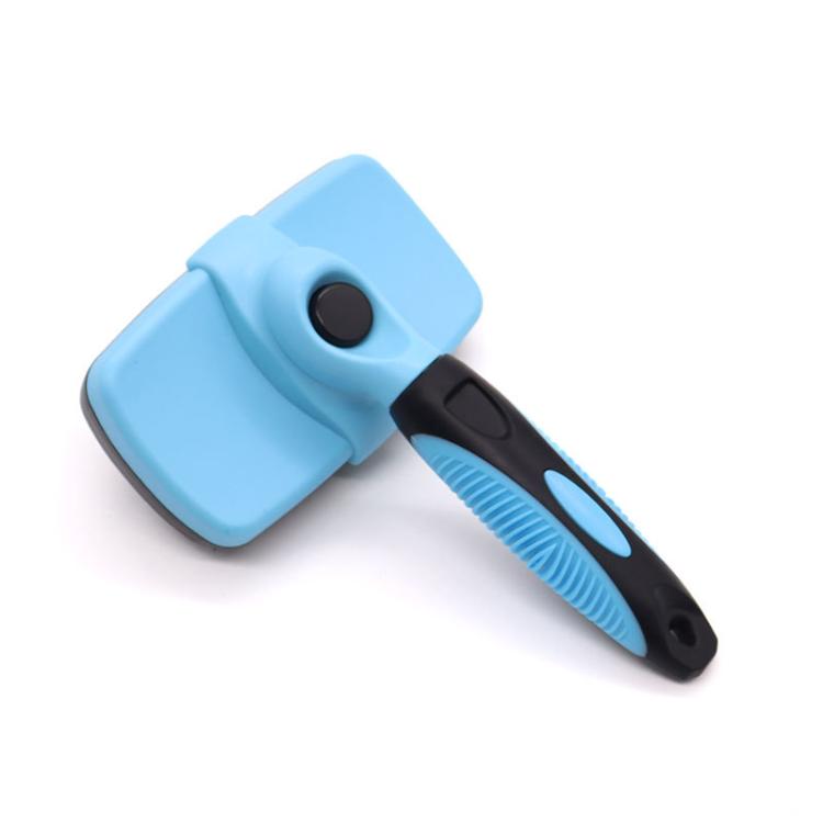 

Pet Deshedding Brush for Cats & Dogs 1-Click Release Hair Remover Tool Grooming Brush, Size: Small(Sky Blue)
