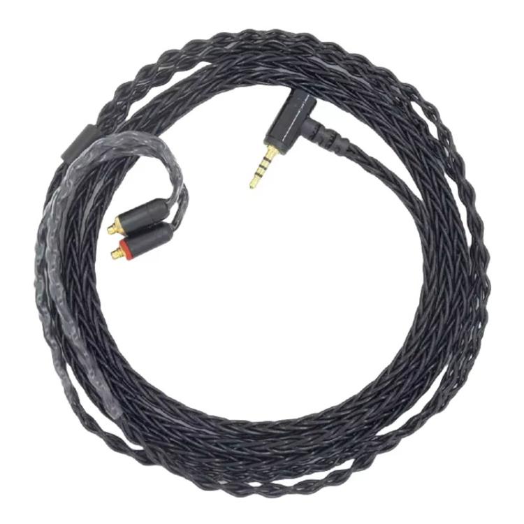 

1.2m 8 Core Single Crystal Copper Silver Plated MMCX Headphone Upgrade Cable, For Shure SE215 / SE535 / SE846 / UE900, Color: Black 2.5mm Balance
