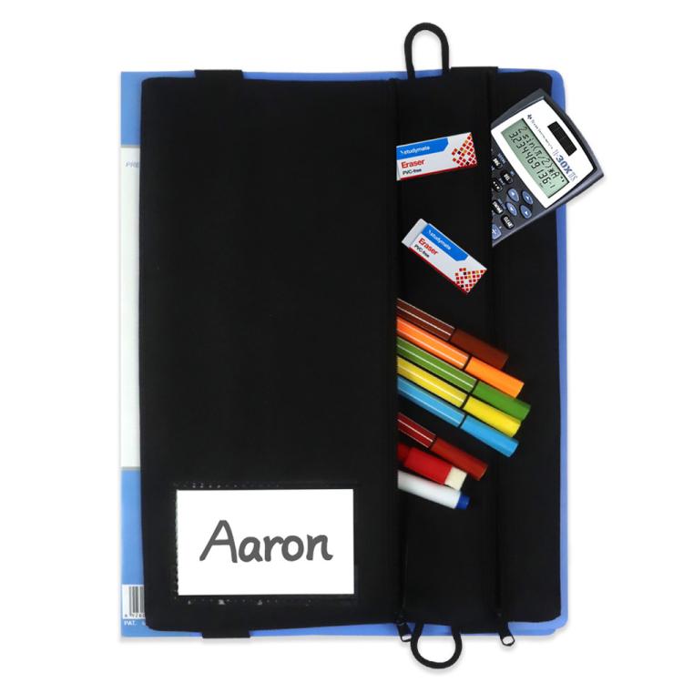 

29.5x21.5cm File Folders Assortments Stationery Zippered Storage Bag(Black)