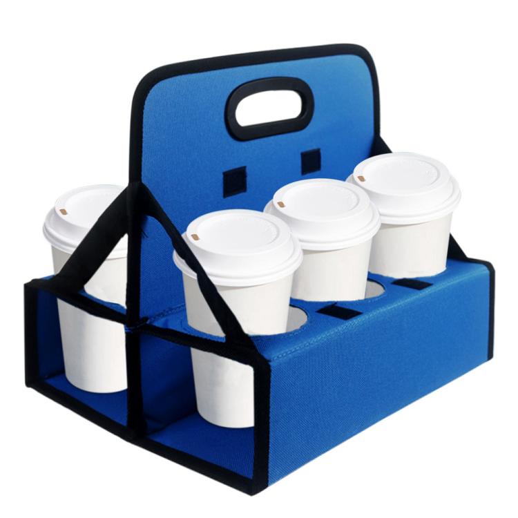 

Foldable Food Storage Box Insulated Portable Coffee Cup Takeout Bag(Blue)