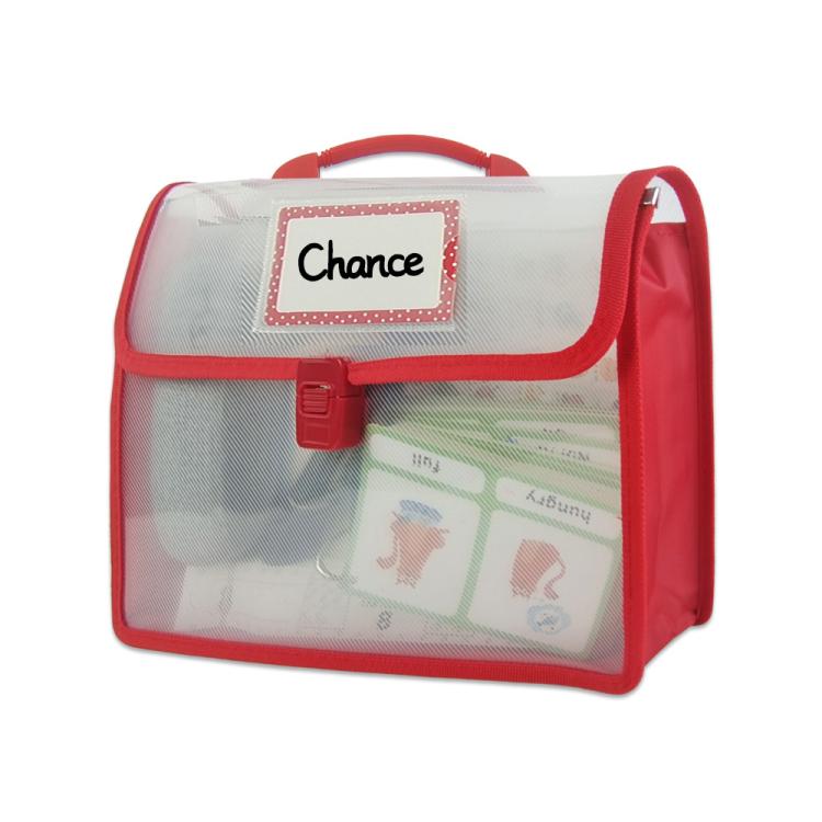 

Children Book Bag Transparent Document Bag(Red)