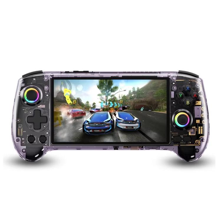 

ANBERNIC RG557 Handheld Game Console 5.48-Inch AMOLED Screen Android 14 Video Game Player 12+128G(Transparent Purple)