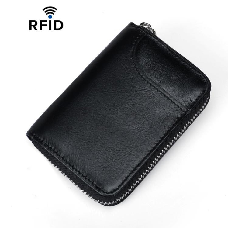 

YP207 Short-Style Multi-Card Slot Accordion Card Wallet Unisex Zippered Credit Card Pouch(Black)