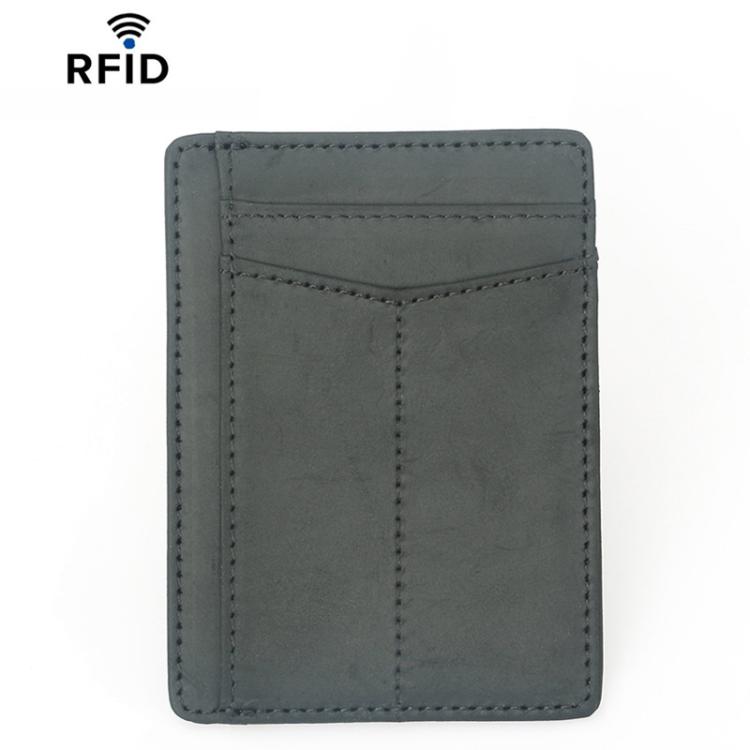 

FM-117 RFID Anti-Magnetic Multi-Card Slot Card Wallet Retro ID Card Case(Black)
