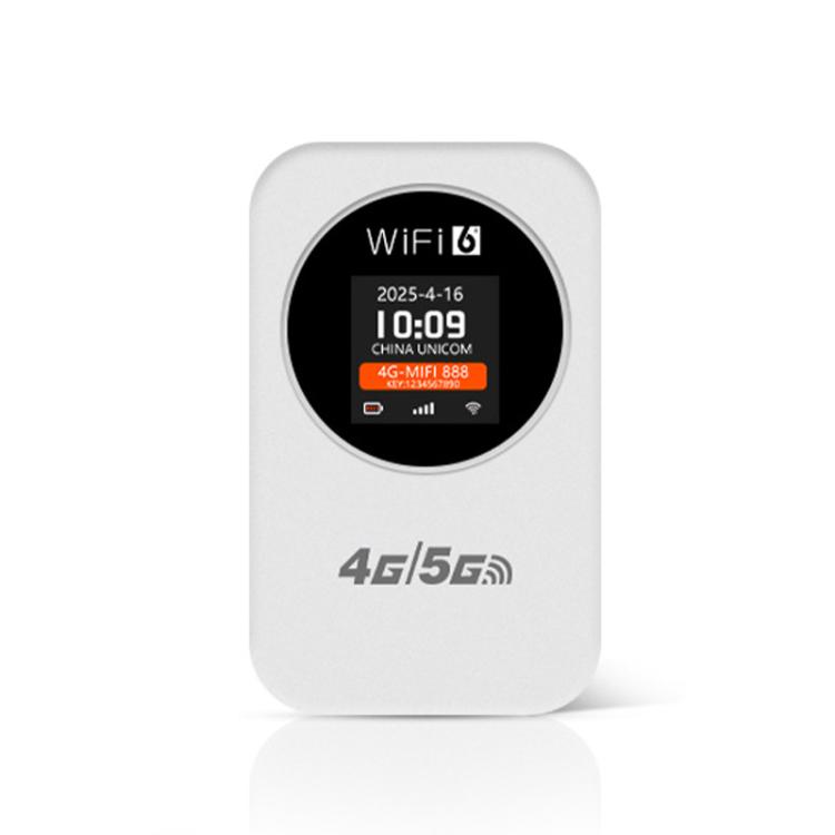

Asia Edition 4G/5G Portable WiFi Hotspot 300Mbps Mobile Router With Time Display, 3000mAh Built-In Battery(White)